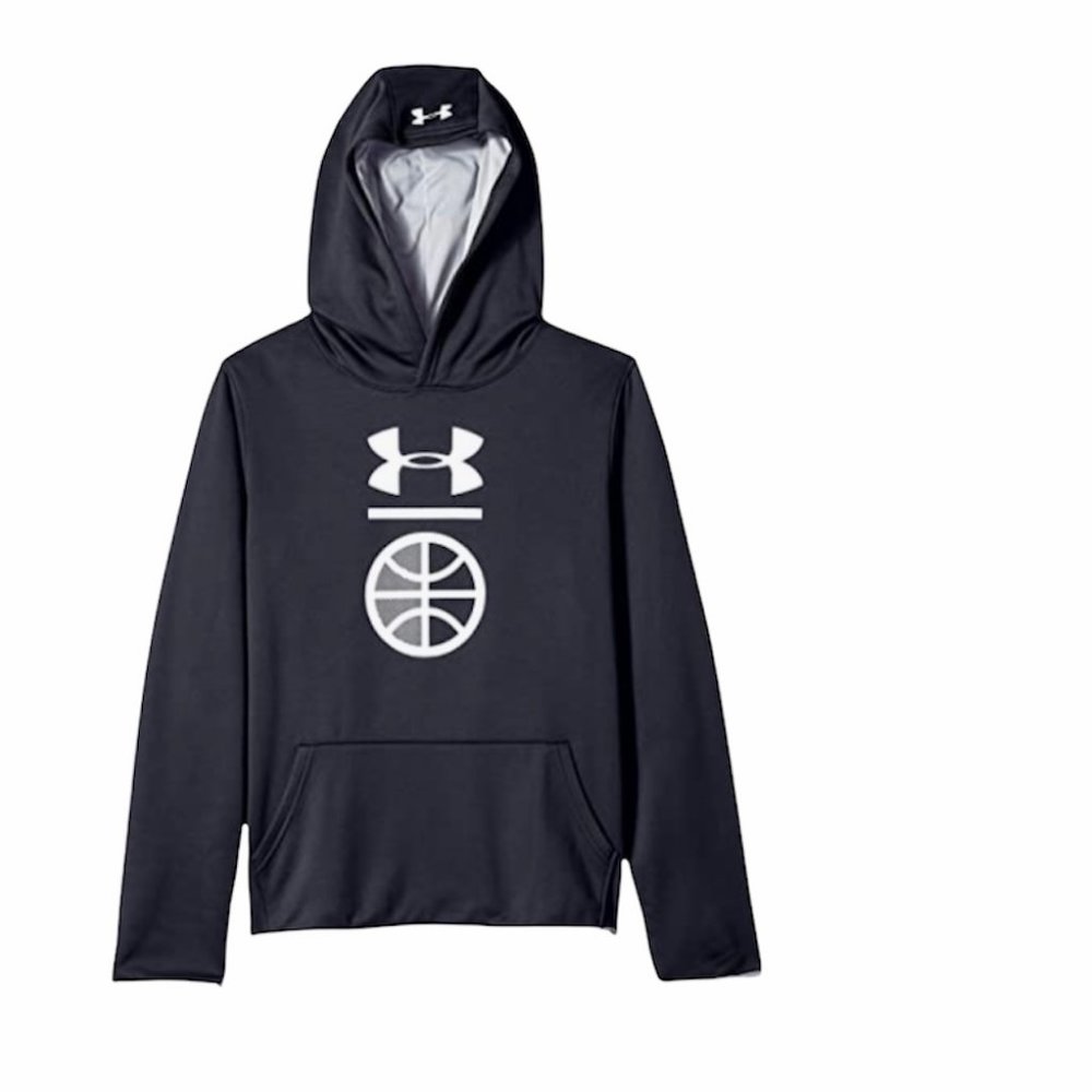 🌿 NWT 🌿 Under Armour Fleece With Basketball UA Hoodie Black Youth Large